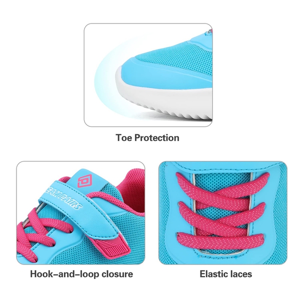 [EZ-Ons BreezeRunners] Breathable And Lightweight Kids Running Sneakers - BABY BLUE - 3